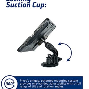 PIVOT Single Suction Cup Mount - Curved Arm - Supports Multi-Angle Display and Viewing - for Professional Pilots, General Aviation