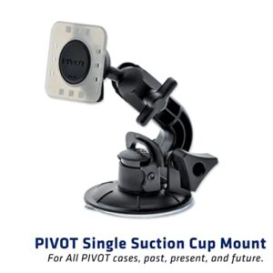 PIVOT Single Suction Cup Mount - Curved Arm - Supports Multi-Angle Display and Viewing - for Professional Pilots, General Aviation