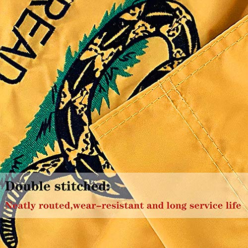 Jayus 2 Ply Embroidered Gadsden Snake Garden Yard Flag 12.5x18- Double Sided Nylon Dont Tread On Me Garden Flags Banners- Libertarian Garden Flag with Vivid Powerful Snake