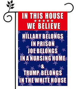 nufr burlap pro trump 2024 anti biden republican small funny outdoor garden decoration flags 12x18 inches double-sided flag for lawn and yard