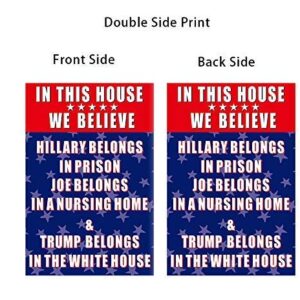 NUFR Burlap Pro Trump 2024 Anti Biden Republican Small Funny Outdoor Garden Decoration Flags 12X18 inches Double-Sided Flag for Lawn and Yard