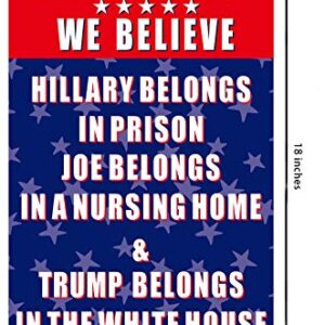 NUFR Burlap Pro Trump 2024 Anti Biden Republican Small Funny Outdoor Garden Decoration Flags 12X18 inches Double-Sided Flag for Lawn and Yard