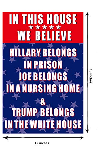 NUFR Burlap Pro Trump 2024 Anti Biden Republican Small Funny Outdoor Garden Decoration Flags 12X18 inches Double-Sided Flag for Lawn and Yard