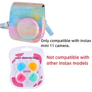 Sunmns Accessories Bundle Kit Set Compatible with Fujifilm Instax Mini 11 Instant Camera, Accessory Include Case, Album, Film Stickers, Desk Frames, Paper Frame, Filters, Strap (Rainbow)