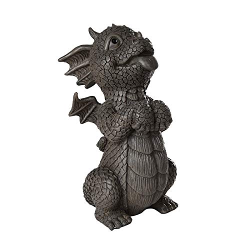 Pacific Giftware Garden Dragon Good Dragon Panting Dragon Garden Display Decorative Accent Sculpture Stone Finish 10 Inch Tall