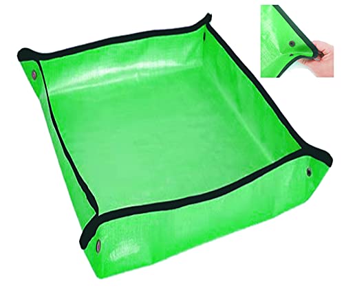 X-AT 29.5"x29.5" Foldable Gardening Mat,Plant Repotting Mat,Waterproof Thicken PE Mat, Anti Dirty Tarp