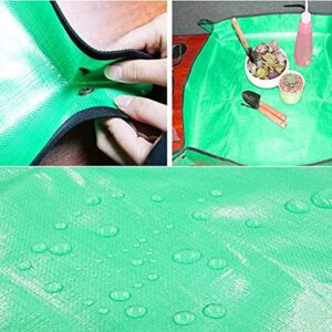 X-AT 29.5"x29.5" Foldable Gardening Mat,Plant Repotting Mat,Waterproof Thicken PE Mat, Anti Dirty Tarp