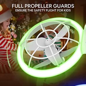 Heygelo S60 Drones for Kids, Mini Drone with LED Lights for Beginners, RC Quadcopter with Altitude Hold and Headless Mode, Full Propeller Protect, 3D Flips, 2 Batteries, Toys Gifts for Boys Girls