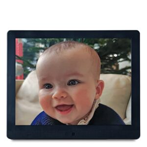 pix-star 15 inch wifi digital picture frame, share videos and photos instantly by email or app, motion sensor, ips display, effortless one minute setup, highly giftable