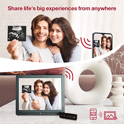 Pix-Star 15 inch WiFi Digital Picture Frame, Share Videos and Photos Instantly by Email or App, Motion Sensor, IPS Display, Effortless One Minute Setup, Highly Giftable