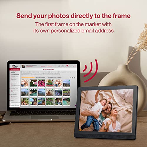 Pix-Star 15 inch WiFi Digital Picture Frame, Share Videos and Photos Instantly by Email or App, Motion Sensor, IPS Display, Effortless One Minute Setup, Highly Giftable