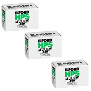 ilford 1574577 hp5 plus, black and white print film, 35 mm, iso 400, 36 exposures (pack of 3)