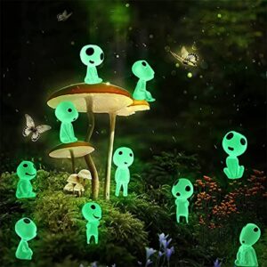 Luminous Ghost Tree Elves 18PCS Glow in Dark Statues Miniature Fairy Landscape Garden Decoration Outdoor Status Patio Lawn Yard Pot Kit and Home Ornament