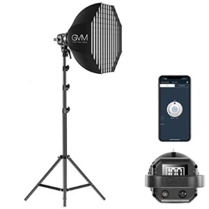 gvm 80w photo studio lighting kit, led video light with bowen mount 23.6″ softbox, tripod stand, continuous output daylight 5600k lights for photography