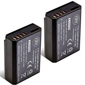 bm premium 2-pack of lp-e10 batteries for canon eos rebel t3, t5, t6, t7, kiss x50, kiss x70, eos 1100d, eos 1200d, eos 1300d, eos 2000d digital camera