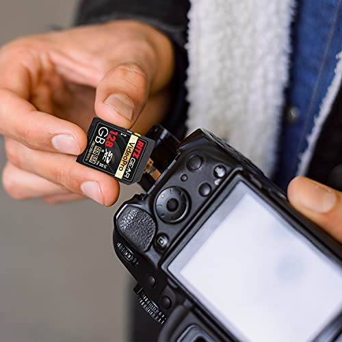 Ritz Gear 128GB High-Speed SDXC UHS-II SD Card, C10, U3, V90, Full-HD & 8K Memory Card for DSLR, Cinema-Quality Video Cameras