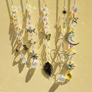 5 PCS Crystal Sun Catcher Pendant Hanging Ornament Decoration Crystal Ball Prism Rainbow Suncatchers for Windows Home Garden Decoration