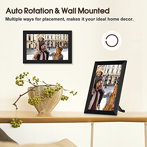 FRAMEO 10.1 Inch Smart WiFi Digital Photo Frame, Digital Picture Frame 1280x800 HD Touch Screen Electronic Picture Frame with Built-in 16GB Memory, Auto Rotation, Share Photos Instantly via App