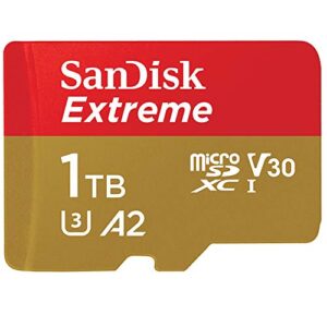 sandisk 1tb extreme microsdxc uhs-i memory card with adapter – up to 160mb/s, c10, u3, v30, 4k, a2, micro sd – sdsqxa1-1t00-gn6ma