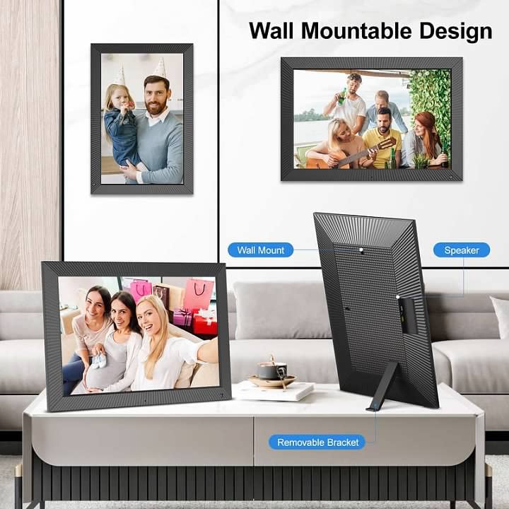 Extra Large Digital Picture Frame - 19 inch Dual-WiFi Digital Photo Frame Wall Mountable, 32GB WiFi Smart Frame, Full Function, Share Photos and Videos via App or Email Instantly, Free Cloud Storage