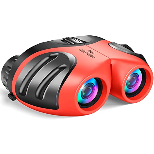 LET'S GO! Gifts for Girls 3-12 Years Old, DIMY Compact Waterproof Binocular for Kids Girls Easter Toys Age 3-12 Brithday Best Easter Gifts for Girls Kids Red