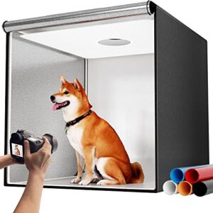 photo studio light box for photography: takerers 32×32 inch 210 led large lightbox for product with 3 stepless dimming light panel, professional photo background shooting tent with 5 color backdrops