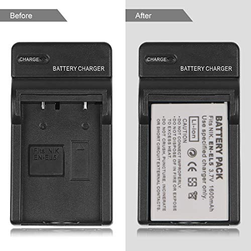 EN-EL5 Battery Charger for Nikon CoolPix 3700, 4200, 5200, 5900, 7900, P3, P4, P80, P90, P100, P500, P510, P520, P530, P5000, P5100, P6000, S10