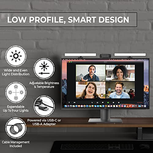 HumanCentric Video Conference Lighting - Add-On Only Light for Streaming and Video Conferencing, for Double, Triple, or Quadruple Light Setup, Add-On Only Kit Requires Existing Single or Double Kit