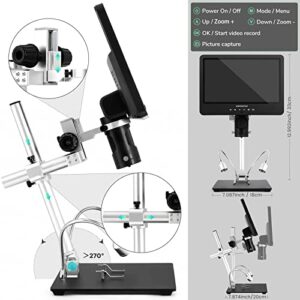 Andonstar AD249S-M 10.1 Inch HDMI Digital Microscope 2000x for Adults, 3 Lens 2160P UHD Video Record, Soldering Microscope, Coin Microscope, Biological Microscope Kit with 32G Card, Windows Compatible