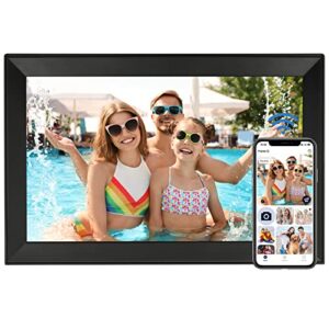 digital picture frame funcare 15.6 inch large wifi digital photo frame with full hd touchscreen, 32gb storage, easy to share photos and videos via app, wall mountable