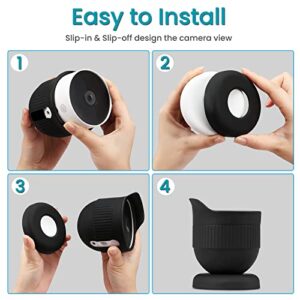 Fintie Silicone Skins Cover Compatible with Nest Cam Outdoor Or Indoor (Battery) 2021, Weather Protective Camouflaged Case for Nest Cam Battery Camera, Black