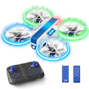 cool toys gifts for boys girls teenagers,mini drone for kids with led lights,indoor small quadcopter with 3d flips,headless mode and 2pcs modular batteries,upgraded guards for beginners