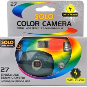 Solo Single-Use 35mm Film Camera with Flash (400 ASA, 27 Exposures)