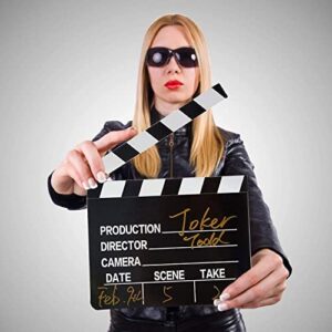 10 Pieces Movie Film Clap Board, 7 x 8 Inch Cardboard Movie Clapboard Movie Directors Clapper Writable Cut Action Scene Board for Movies Films Photo Props(White)