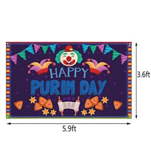 Nepnuser Happy Purim Photo Booth Backdrop Jewish Carnival Indoor Outdoor Photography Home Wall Background Decoration