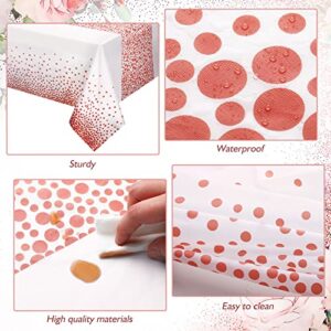 2 Pcs Pink Rose Gold Happy Birthday Backdrop, Floral Banner ,Plastic Tablecloth Table Cover for Photoshoot for Girls Women Party Supplies