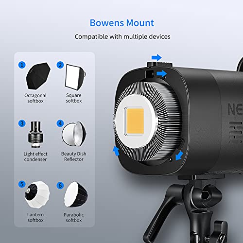 Neewer 150W 5600K LED Video Light, Bowens Mount Daylight Balanced LED Continuous Lighting CRI 97+,TLCI 97+ 13000Lux with 2.4G Remote for Video Recording,Wedding,Outdoor Shooting,YouTube (CB150)