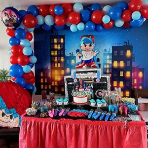 Super Hero City Photography Backdrop Beautiful Moon Supermen Theme Background Boy Birthday Party Banner Photo Studio Props Vinyl 7X5FT