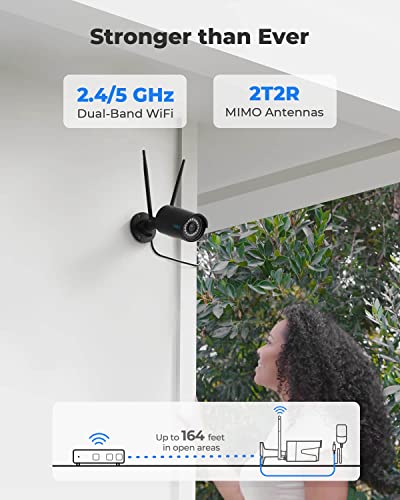 REOLINK Plug-in WiFi Outdoor Security Cameras, 4MP Wired Wi-Fi Camera for Home Security, Smart Person/Vehicle Detection Alert, HD Night Vision, IP66 Waterproof, Works with Google Assistant, RLC-410W