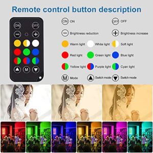 RGB Handheld LED Video Light, Wand Stick Photography Light 9 Colors with 26.2" to 78.7" Tripod & Remote Control, Adjustable 3200K-5600K [Upgraded]