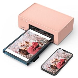 liene 4×6” photo printer, wi-fi picture printer, 20 sheets, full-color photo, photo printer for iphone, android, smartphone, computer, dye sublimation, portable photo printer for home use, pink