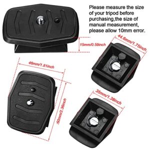 Weewooday 2 Pieces Tripod Quick Release Plate Tripod Adapter Mount Camera Tripod Adapter Plate Parts for Tripods and Cameras Tripod Mount QB-4W (44 x 44 mm/ 1.73 x 1.73 Inch)