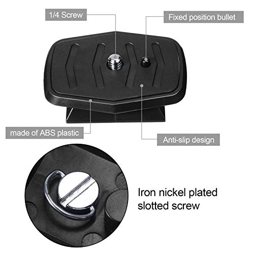 Weewooday 2 Pieces Tripod Quick Release Plate Tripod Adapter Mount Camera Tripod Adapter Plate Parts for Tripods and Cameras Tripod Mount QB-4W (44 x 44 mm/ 1.73 x 1.73 Inch)