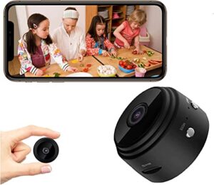 aicam hidden cameras for home security, 1080p hd mini spy camera wi-fi wireless, small nanny camera indoor with remote view, motion detection, night vision, tiny spy cam