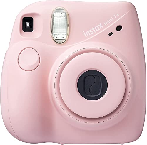 Fujifilm Instax Mini 7+ Camera, Easy to Operate, Portable, Handy Selfie Mirror, Polaroid Camera, Perfect for Beginners and Experts, Sleek and Stylish Design - Light Pink (Renewed)