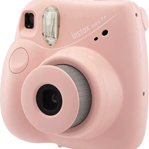 Fujifilm Instax Mini 7+ Camera, Easy to Operate, Portable, Handy Selfie Mirror, Polaroid Camera, Perfect for Beginners and Experts, Sleek and Stylish Design - Light Pink (Renewed)