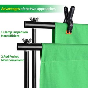 EMART Photo Video Studio 8.5 x 10ft Green Screen Backdrop Stand Kit, Photography Background Support System with 10 x12ft 100% Cotton Muslin Chromakey Backdrop