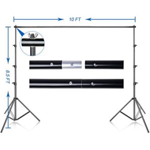 EMART Photo Video Studio 8.5 x 10ft Green Screen Backdrop Stand Kit, Photography Background Support System with 10 x12ft 100% Cotton Muslin Chromakey Backdrop