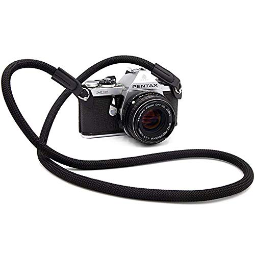 Eorefo Camera Strap Vintage 100cm Nylon Climbing Rope Camera Neck Shoulder Strap for Micro Single and DSLR Camera.(Black)