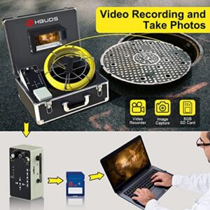 Pipe Pipeline Inspection Camera, Drain Sewer Industrial Endoscope HBUDS Waterproof IP68 Snake Video System with 7 Inch LCD Monitor 1000TVL Camera